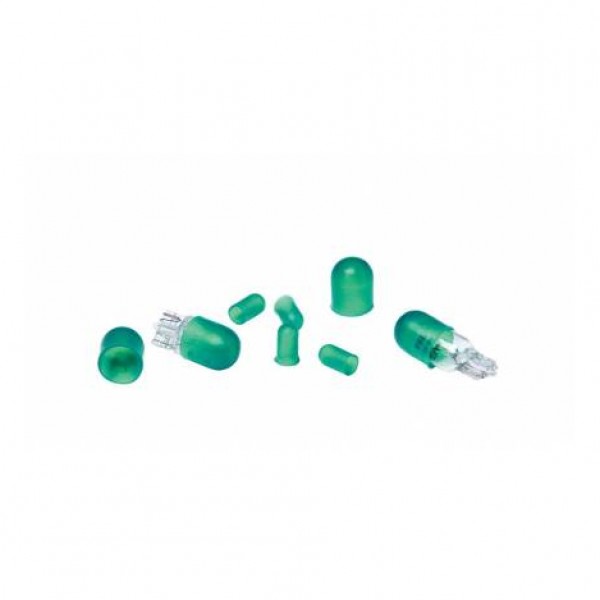 Cubrebombillas silicona, 4 x t10, 4 x t5 verde
