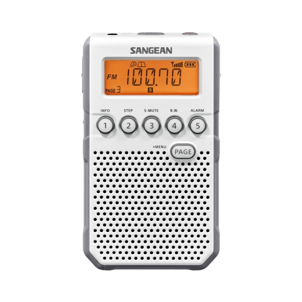 Sangean dt-800 blanco radio digital bolsillo am fm con rds pantalla lcd batería recargable