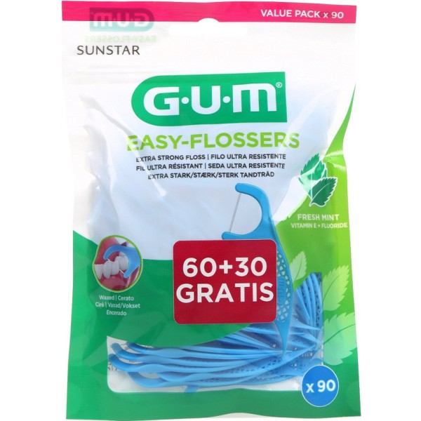 GUM Easy Flossers Aplicadores de Seda Dental 90 Uds