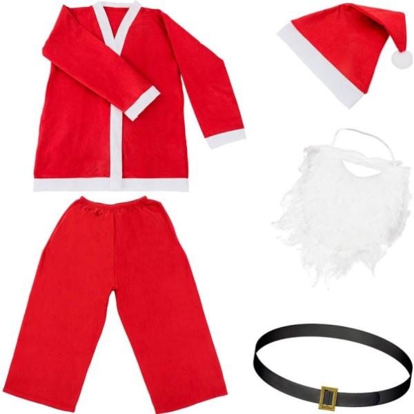Disfraz de santa claus, talla única, 5 piezas